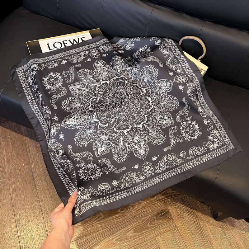 New Korean version of versatile printed decorative silk scarf, Chinese style temperament, elegant streamer, hair tie, bag, small scarf