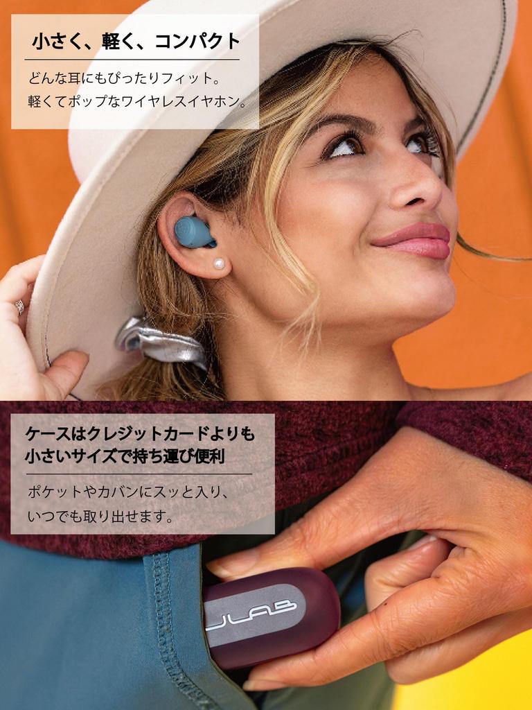 JLab Go Wireless Compatible with with Perfect for and the External Sound Up To 35 Hours of Continuous Easy Touch Convenient Charging Cord and Case