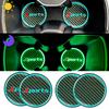 2Pcs Universal Car Decorative Cup Mat LED Luminous Car Dustproof Bottle Pads Car Anti Slip Coaster Auto Interior Accessories
