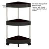 Storage Rack Rolling Cart with Multiple Layers Large Capacity 360-Degree Wheels Design Floor-standing Bathroom Corner Triangle Shelf