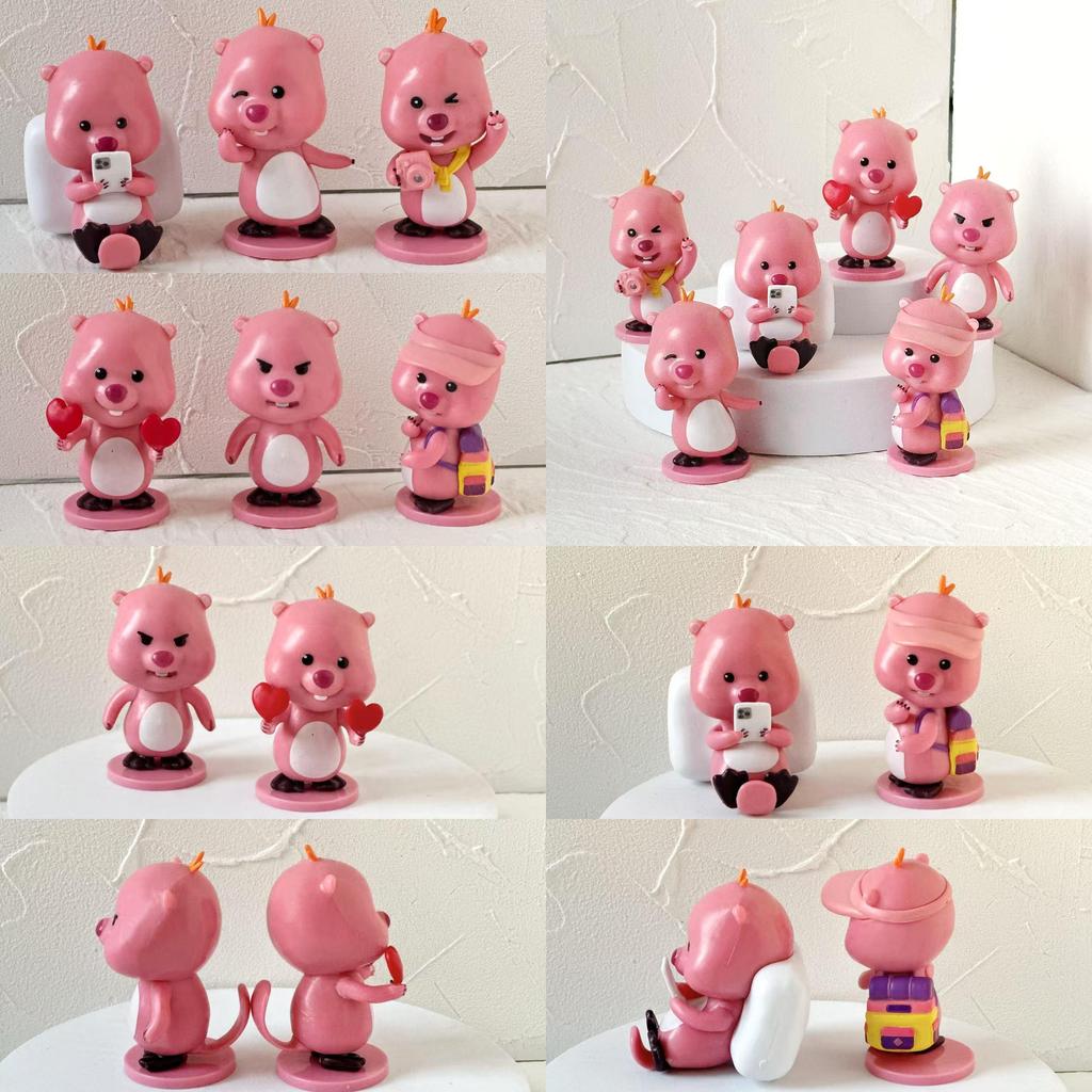 Милая Розовая Бобровая Фигурка Loopy Pvc Коллекционная Декорация Для Девочек