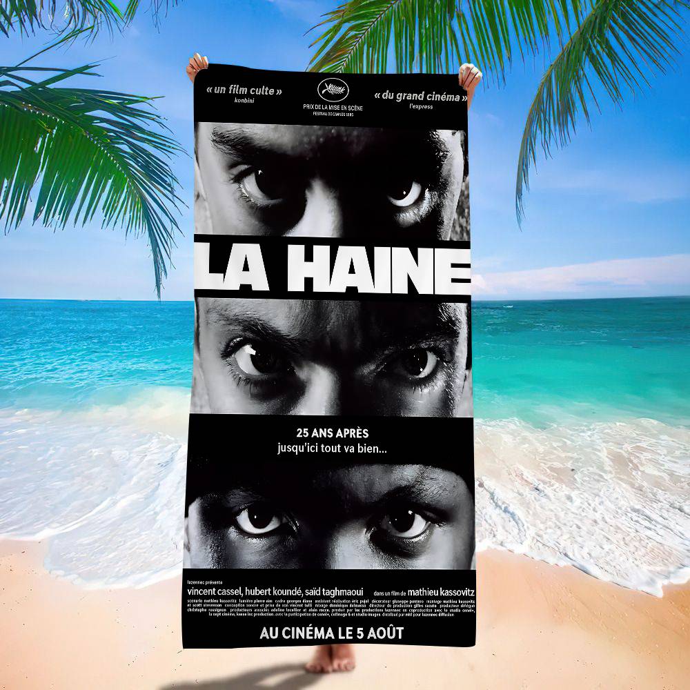 La Haine 1995 Movies Anime Beach Swimming Towel Soft Absorbent Washcloth Children's Gifts For Kids Travel Camping Gym