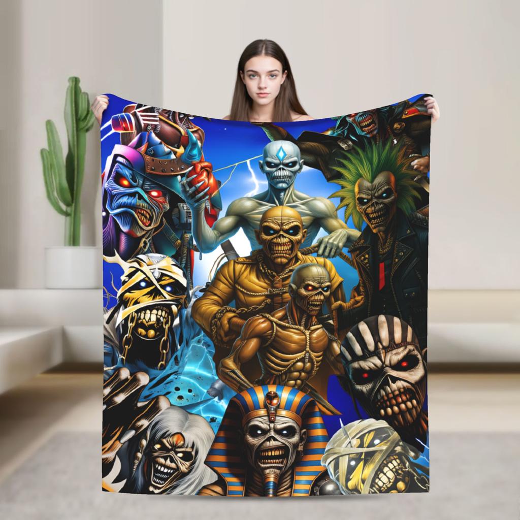 Merry Christmas Blanket I-Iron M-Maidens Tour 2025 Super Soft Plush Throw Blanket For Outdoor Flannel Bedspread Bed Cover