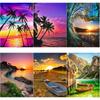 DIY 5D Diamond Painting Sunset Beach Diamond Embroidery Sea View Cross Stitch Full Round Drill Art Home Decor Manual Gift