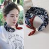 French Luxury Spring-Summer Square Scarf with Pearl Magnetic Clasp - Women's Elegant Necklace Scarf