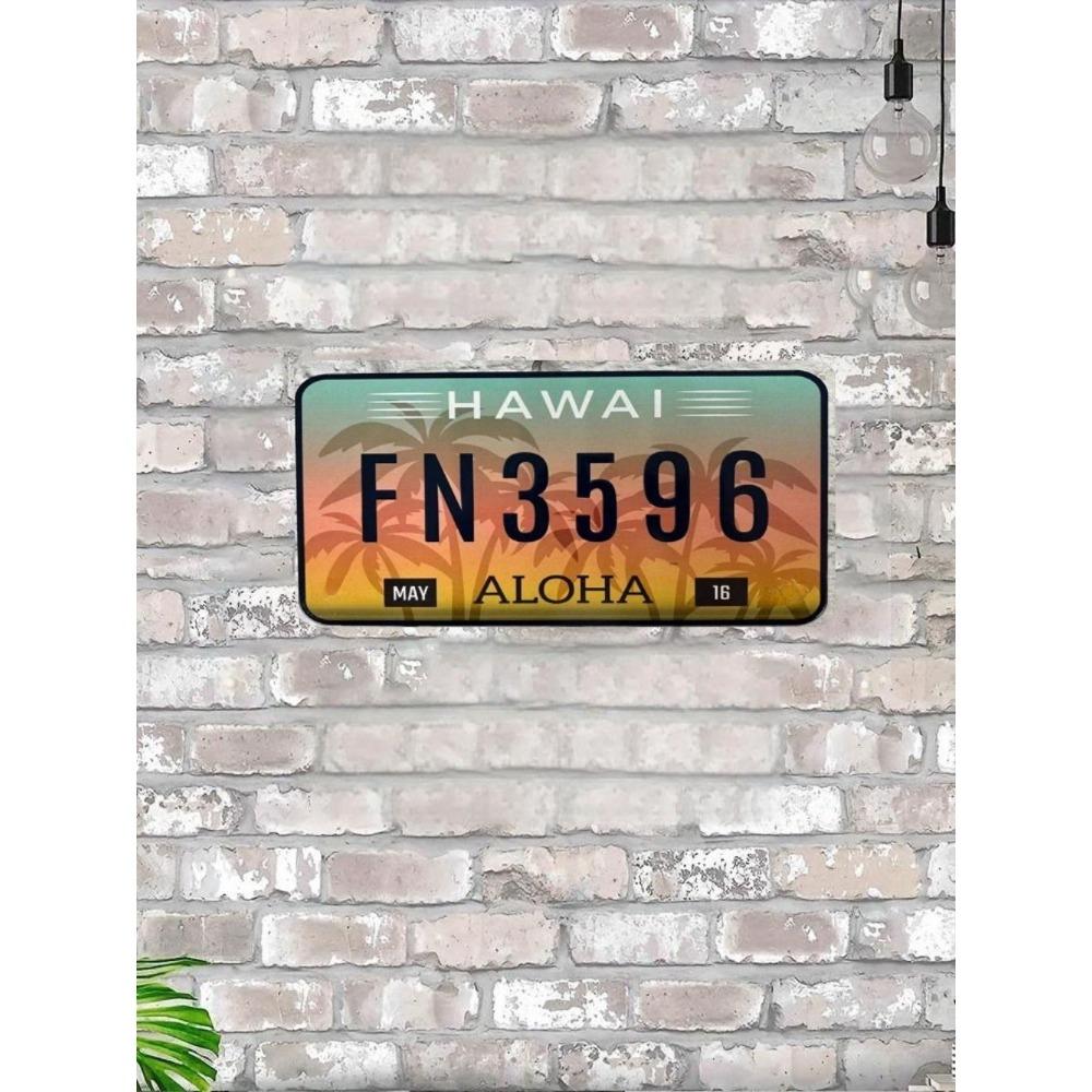 U.S. License Plate, U.S. Car License Plate, Metal, 15x30 Cm.