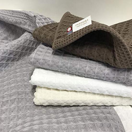 Набор полотенец для лица Imabari, вафельное 35x85 см, 5 шт., плетенка, цвет off-white,