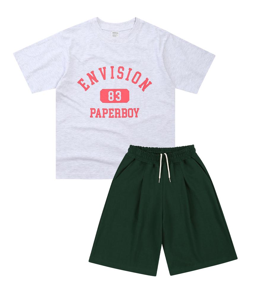 PAPERBOY [Комплект] Комплект с короткой футболкой и шортами Envision - Белый