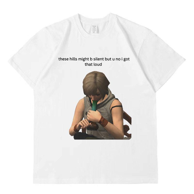 Хоррор Silent Hill Стиль Геймера Графическая Футболка Мужская Винтажная Готическая С Коротким Рукавом Футболки Унисекс Одежда Хлопковая Футболка Оверсайз