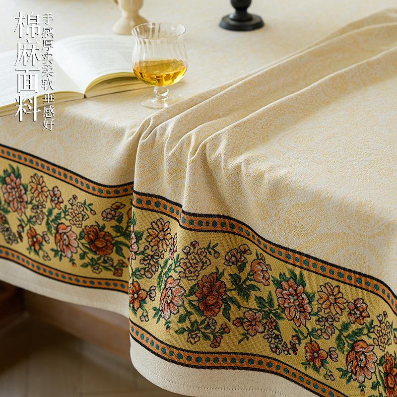 Пасторальная хлопково-льняная скатерть вышивка в стиле американской кантри прямоугольная скатерть скатерть для кофейного столика современная простая скатерть для обеденного стола