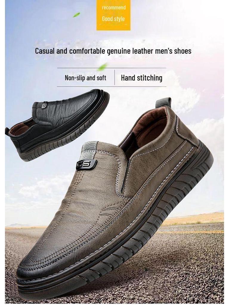 Мужские повседневные туфли без застежек на мягкой подошве 2025 года с дышащей подошвой — модные, нескользящие, универсальные для весны и осени