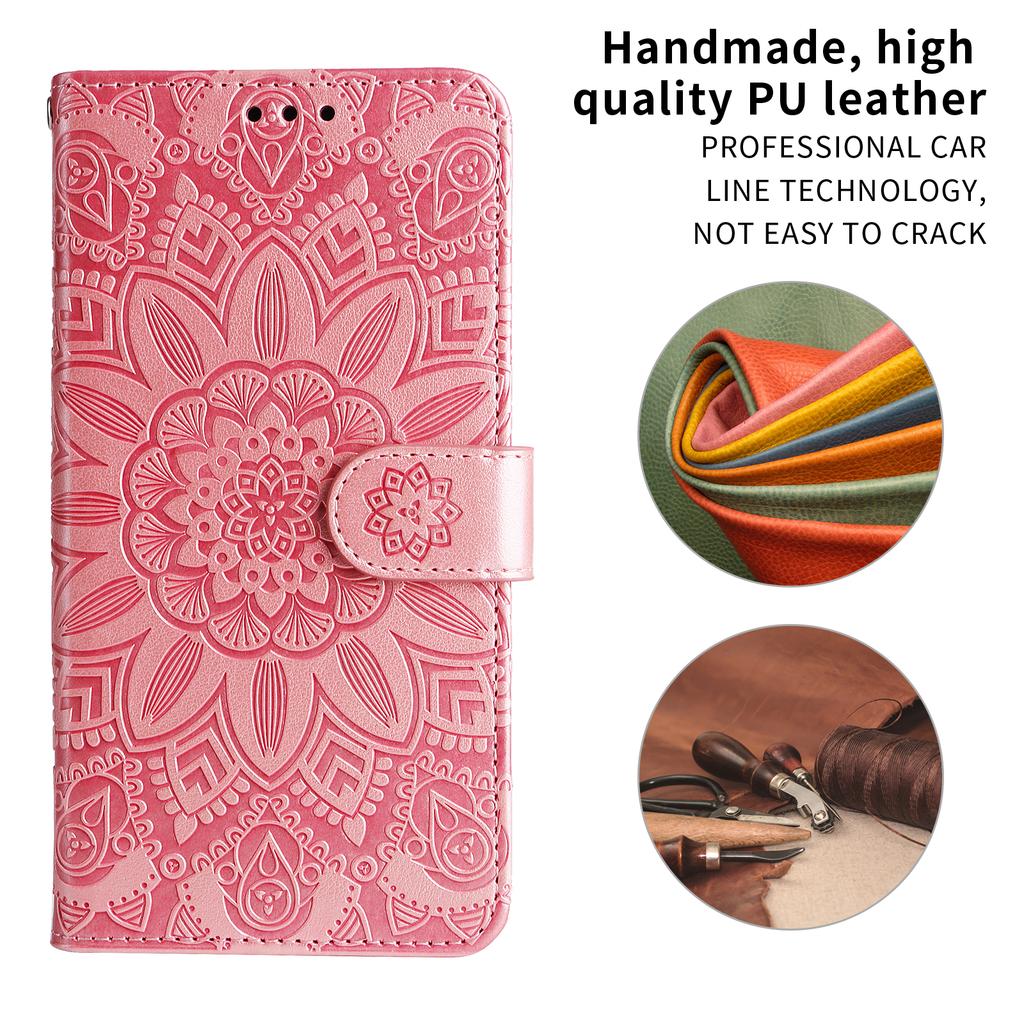 Wallet Case for Motorola Edge 50 Neo 5G/Moto S50 5G/ThinkPhone 25 5G Leather Phone Cover Sunflower Imprint