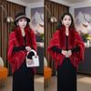 Knitted Plush Wraps Scarf Winter Warm Tassel Loose Shawl  for Evening Dresses Wedding