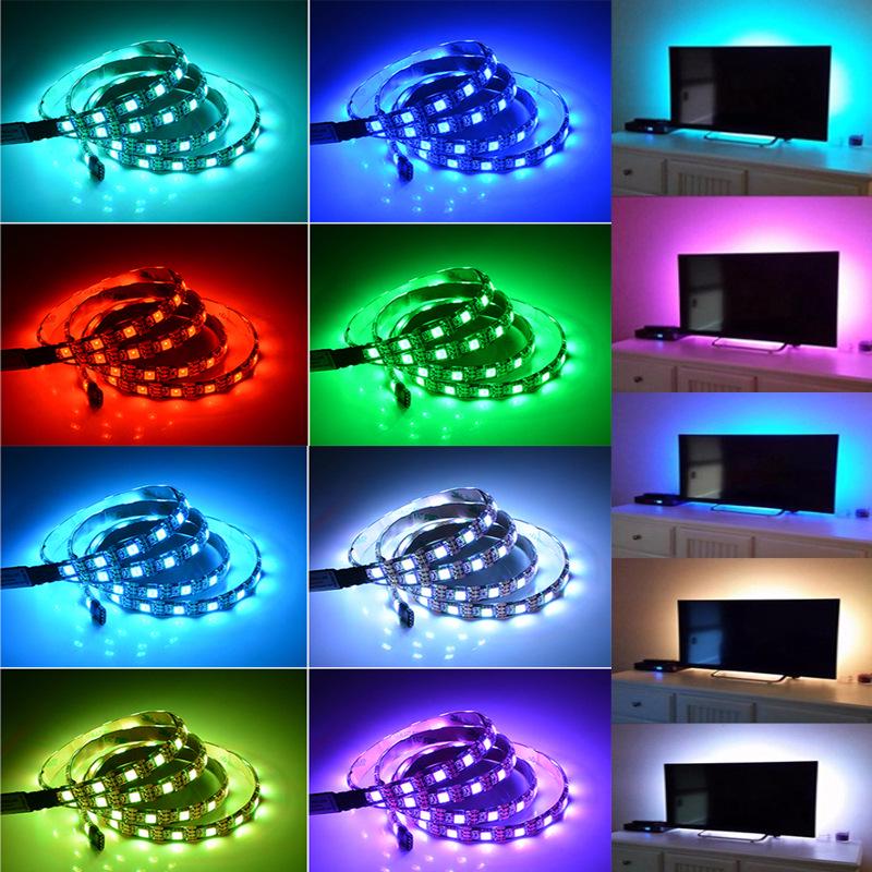 В наличии RGB Bluetooth Музыкальная светодиодная лента, 5050 Низковольтная USB, Цветная подсветка для телевизора, Светодиодная лента 5В