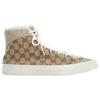 Gucci Стильные скейтбордические кроссовки мужские бежево-коричневые потертые 738995 FABQA 9796