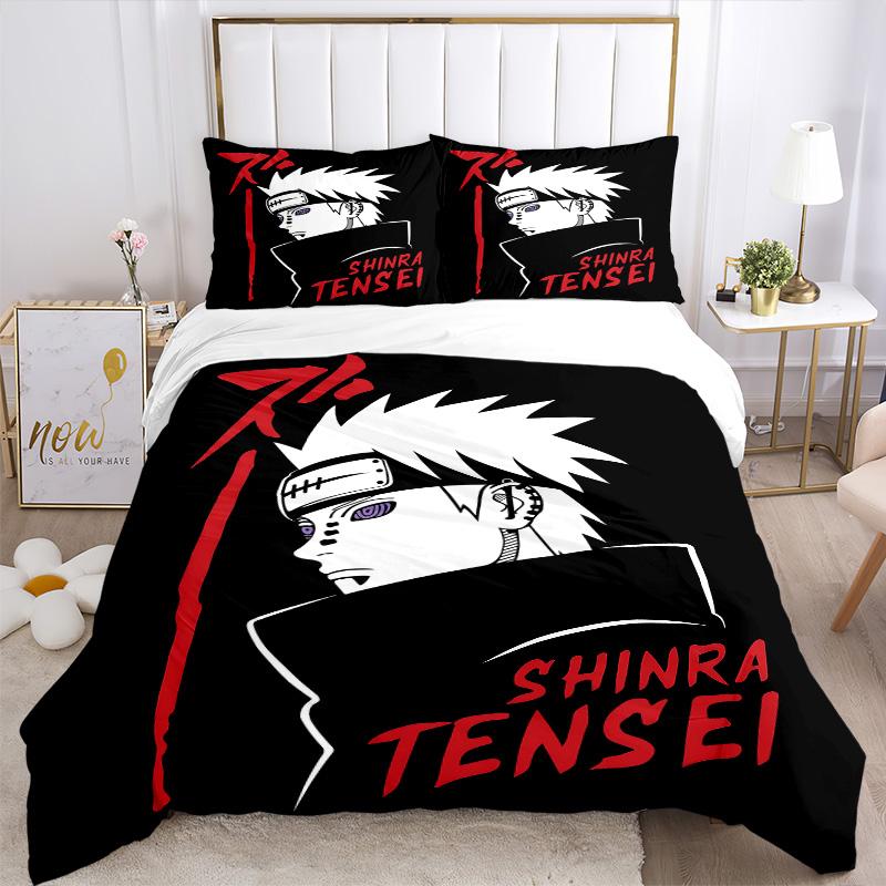 Jiraiya Shinra Tensei Print 3Pcs Bedding Setduvet Cover With 2 Bedropillowcase Home Birthday Gift
