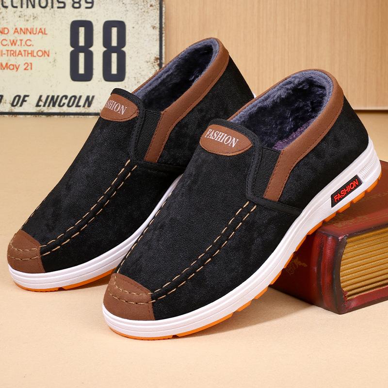 Зимние новые хлопковые ботинки бархатные теплые кожаные сноубутсы утолщенные большие хлопковые ботинки мужские высокие мужские спортивные хлопковые туфли