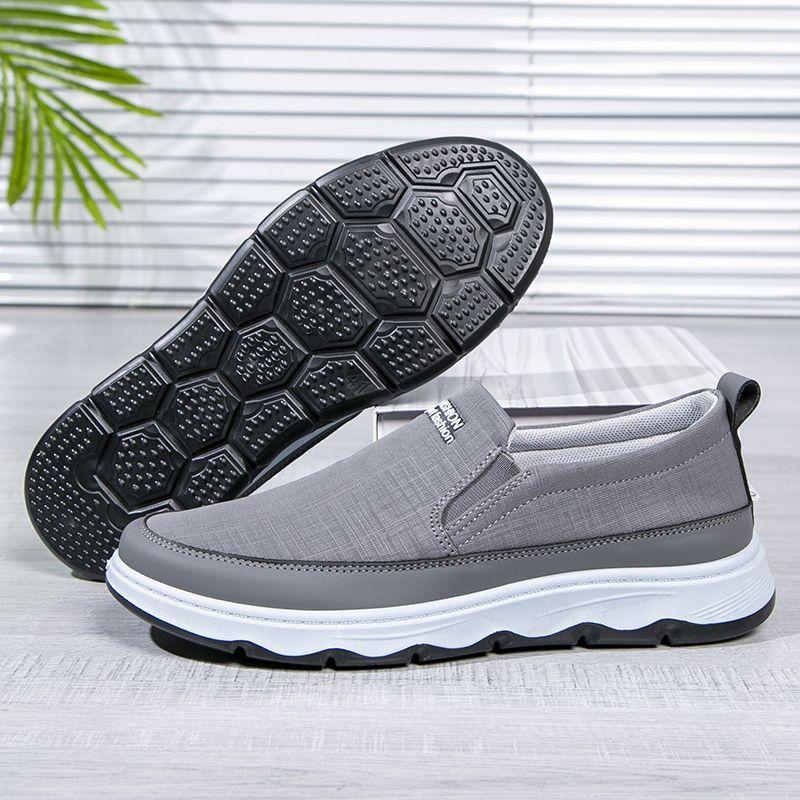Cloth Shoes Men's Soft-soled Non-slip Canvas Shoes Slip-on Casual Shoes Lightweight Breathable Shoes