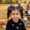 2 pcs/set Double Layered Halloween Barrettes Bow Sequins Hairpin Bat Wing Hair Clips  Girl