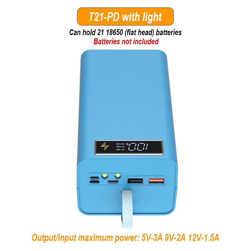 T21 21x18650 фонарик, зарядное устройство, держатель для аккумулятора, чехол «сделай сам», двойной USB 18650, чехол для аккумулятора, организация хранения