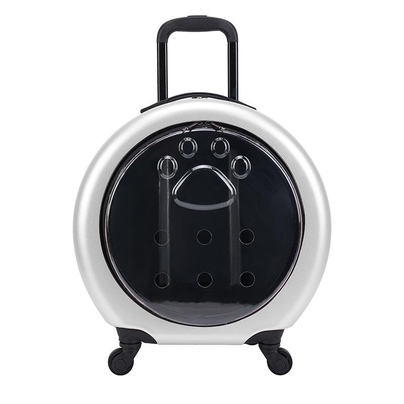 Чехол на тележке для домашних животных, переносная прозрачная сумка для кошек, многоцелевая сумка для переноски кошек на колесиках для путешествий на открытом воздухе, кемпинга