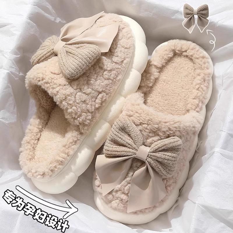 Хлопковые тапочки женские зимние новые домашние комнатные толстая подошва нескользящие теплые плюшевые тапочки женские