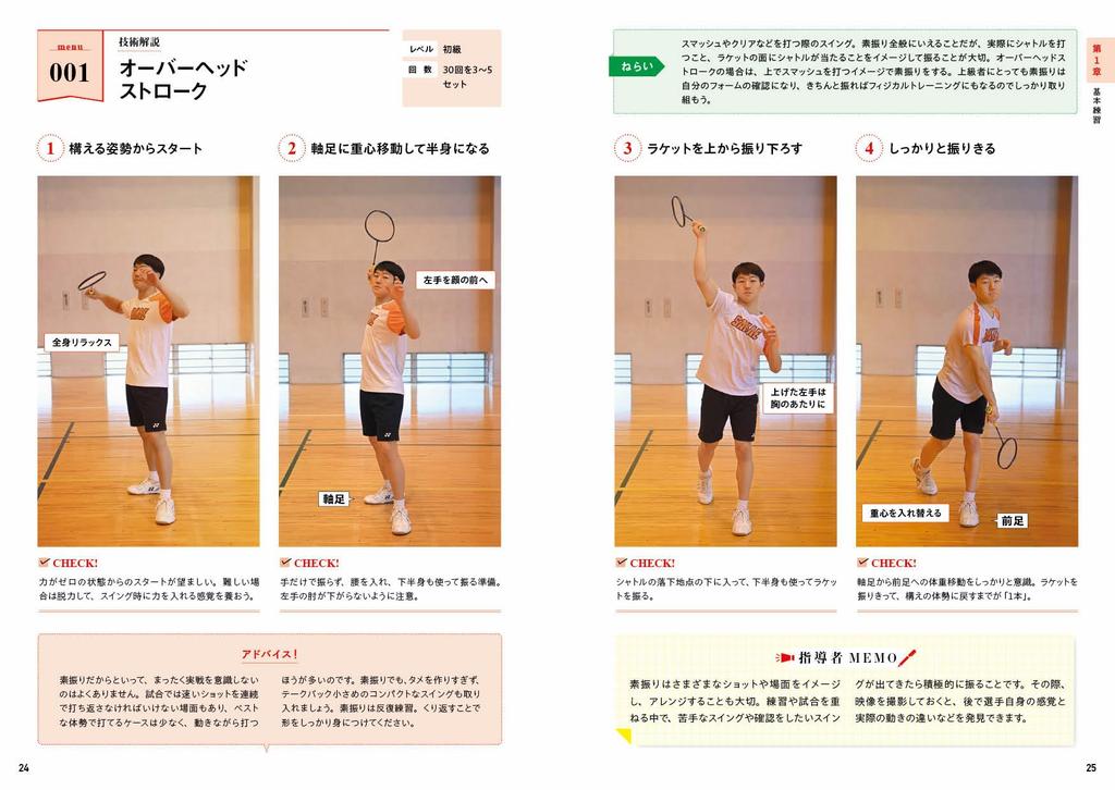 Инструкторы и игроки могут вместе изучить 200 тренировочных меню по бадминтону!