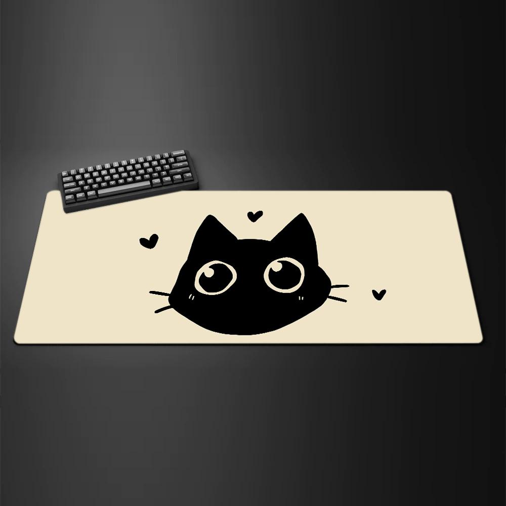 Cute Cartoon Black Cat Paw Mousepadwaterproof Nonslip Minimalist Cat Print Mousepad Sweet Office Gaming Desk Decor