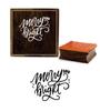 Printtoo Square Merry And Bright Word Design Деревянная резиновая печать Дневник Блок-2 x 2