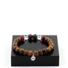 Stones and Minerals. Australian Epidote Pearl Bracelet + Fuschia Tiger's Eye + Quartz + Made In France.