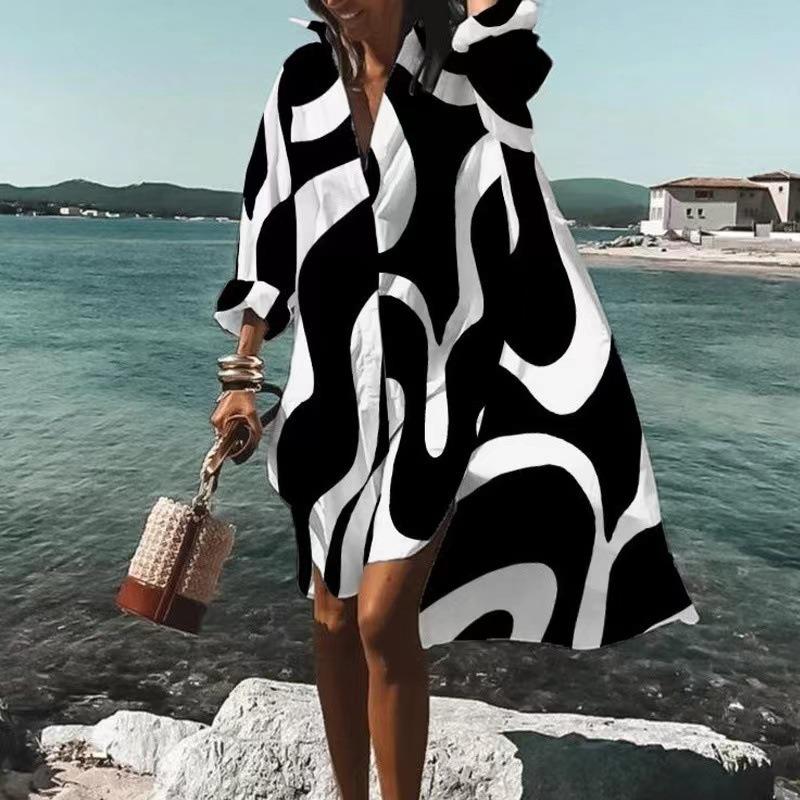 DICFY Women's Fashion Spring Autumn Long Sleeve Casual Dresses