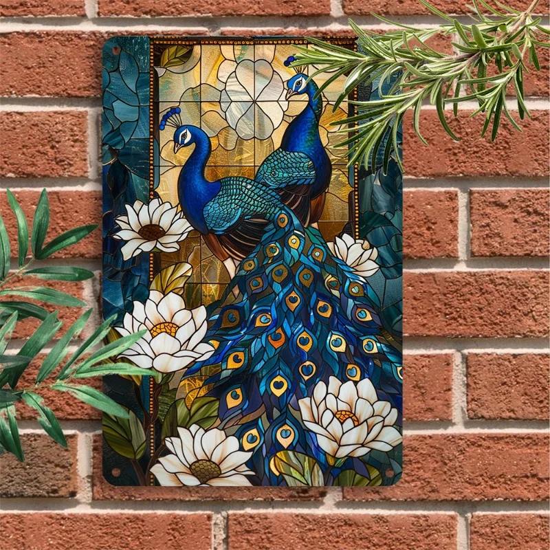 Peacock Metal Wall Art Aluminum Handmade Home Decor Elegant Wall Hanging Gift