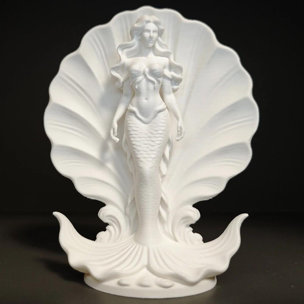 Light Luxury Mermaid In Shell Statue 3D Printed Desktop Decoration Mermaid Figurine Gift
