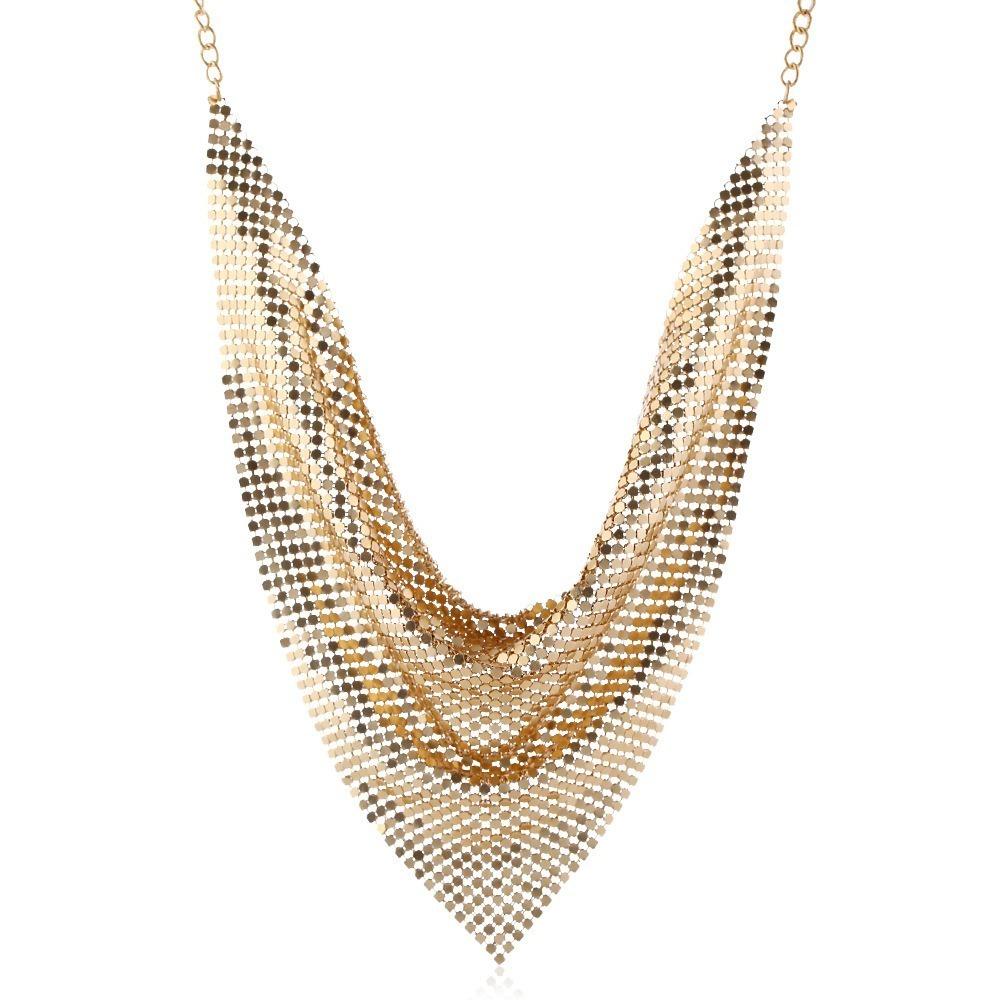 Aesthetic Leopard Print Necklace Chain Choker Detachable Collar Metal Triangular Scarf Girls