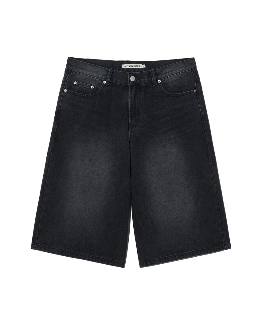 PHYSICAL DEPARTMENT Washed Bermuda Denim Shorts_Black