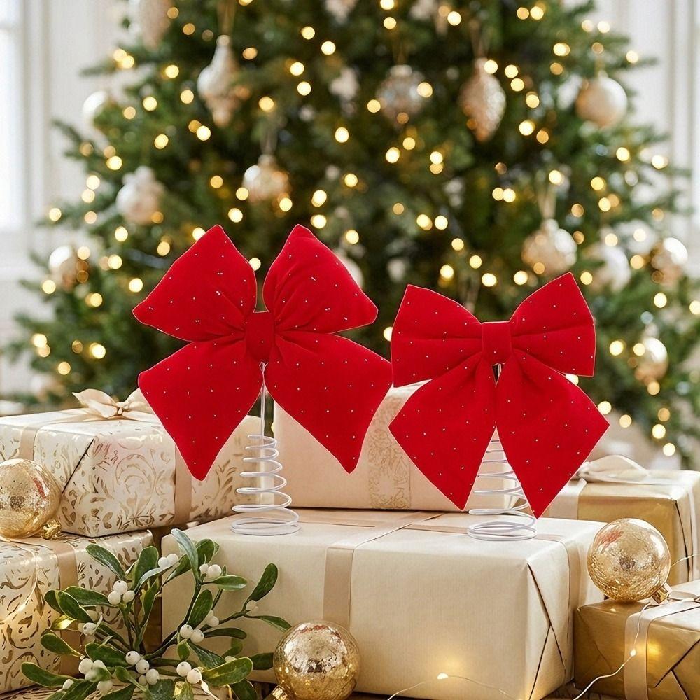 Bowknot Design Christmas Bow Ornament Christmas Tree Arrangement Holiday Scene Layout