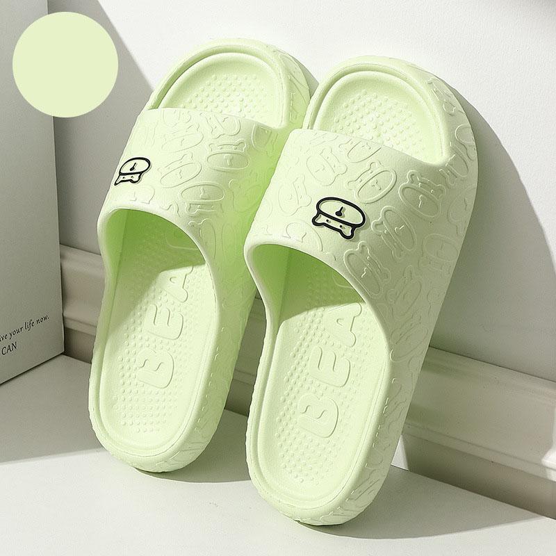 Outdoors Summer Women Men Flat Thick Platform Slippers Non-Slip Cartoon Home Bath Sandals Beach Slides Couples Ladies Shoes