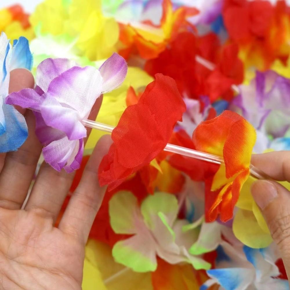 10Pcs Reusable Hawaiian Leis Vibrant Tropical Theme Leis Bachelorette Party