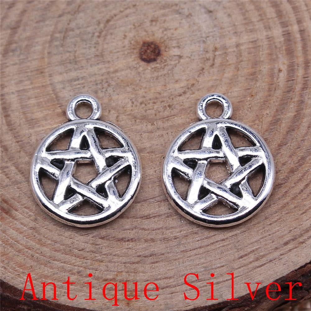 Hollow Pentagram Charms Pendant For Bracelet Necklace Jewelry Making Craft Findings