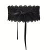 Boho Style Soft Lace Waist Belt Self Tie Wrap Around Bow Tie Belt Cinched Waistband Wide Obi Belt for Dresses