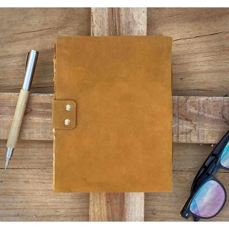 Винтажный кожаный журнал ручной работы - Пустая Книга Теней для заклинаний, Журнал Гримуар, Дорожный блокнот для записей, Бумага с рваными краями, Застежка-замок