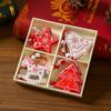 Exquisite Wooden Christmas Tree Ornaments and Small Gift Box