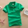 Girls and Boys 1-16 Years Old Short-sleeved T-shirt Big Children's Spring and Summer White Polo Shirt Performance T-shirt Solid Color