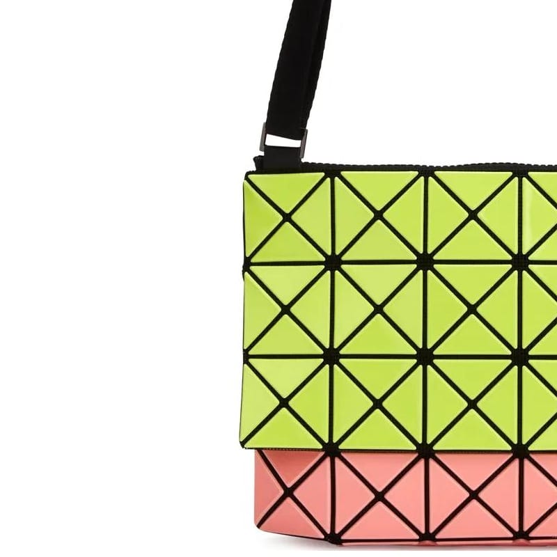 ISSEY MIYAKE Prism Artificial Leather, Nylon, Polyester Crossbody Bags Unisex Yellow & Pink BB31-AG526-57