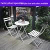 Folding Wrought Iron Balcony Table & Chairs Set for Outdoor Dining and Leisure
