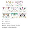 New Glow The Dark Tattoos Stickers Fake Face Temporary Tattoos Makeup UV Neon Floral Body Paint Tattoo Stickers Decorations