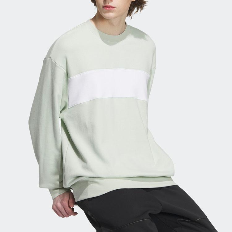 Adidas American Retro Series Crew Neck Sweatshirt Long Sleeve Casual Unisex Tops Linen-Green IT6394