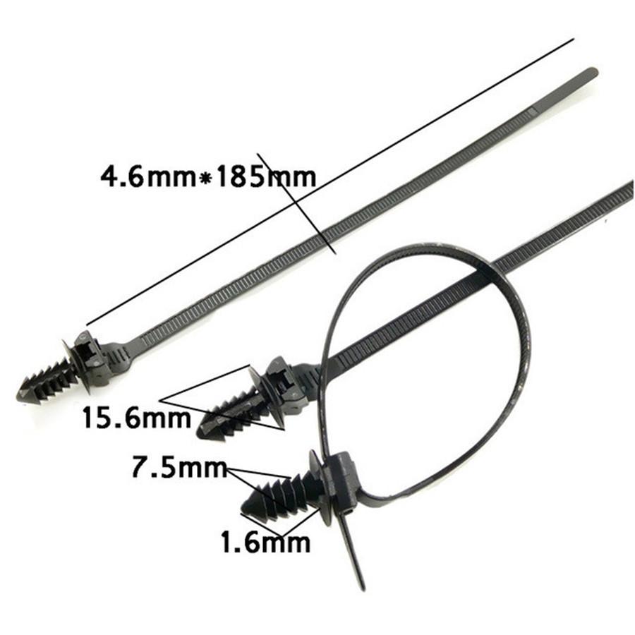 100 шт. Подходит для всех автомобилей Крепление Зажим для галстука Освобождаемая нейлоновая стяжка Хомуты для крепления кабеля Самоблокирующиеся пластиковые стяжки-молнии для крепления