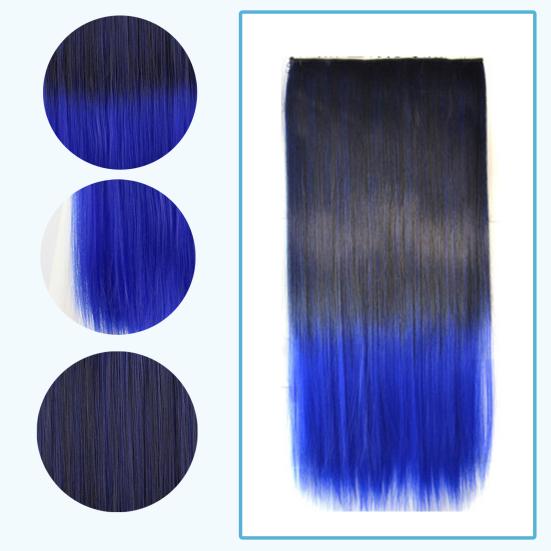 Colorful Straight Hair Extensions Rainbow Multi-Color Clip In Synthetic Long Hairpiece Party Highlights Clip In Hair Extensions