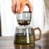 340ml High Borosilicate Glass Tea Cup With Infuser And Lid For Loose Leaf Tea Wood Handle Blooming Tea Diffusers Filter Mug